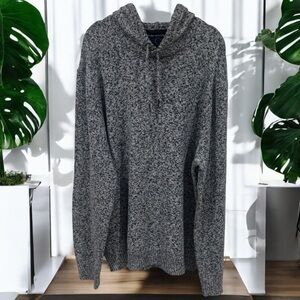 NEW Even Tide Rami Mixed Rope Yarn Hooded Sweater Blue and White Men's Size XXL
